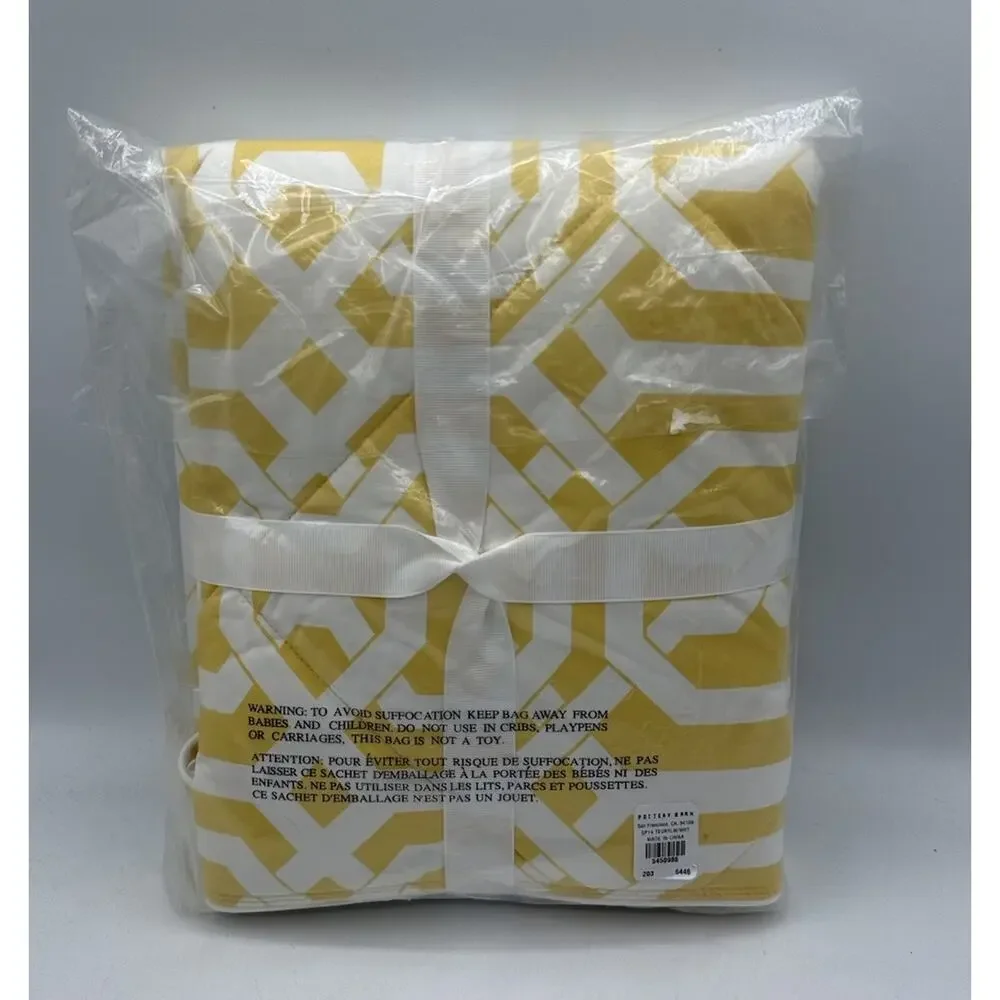 Pottery Barn Terri Trellis Euro Pillow Sham Yellow Geometric